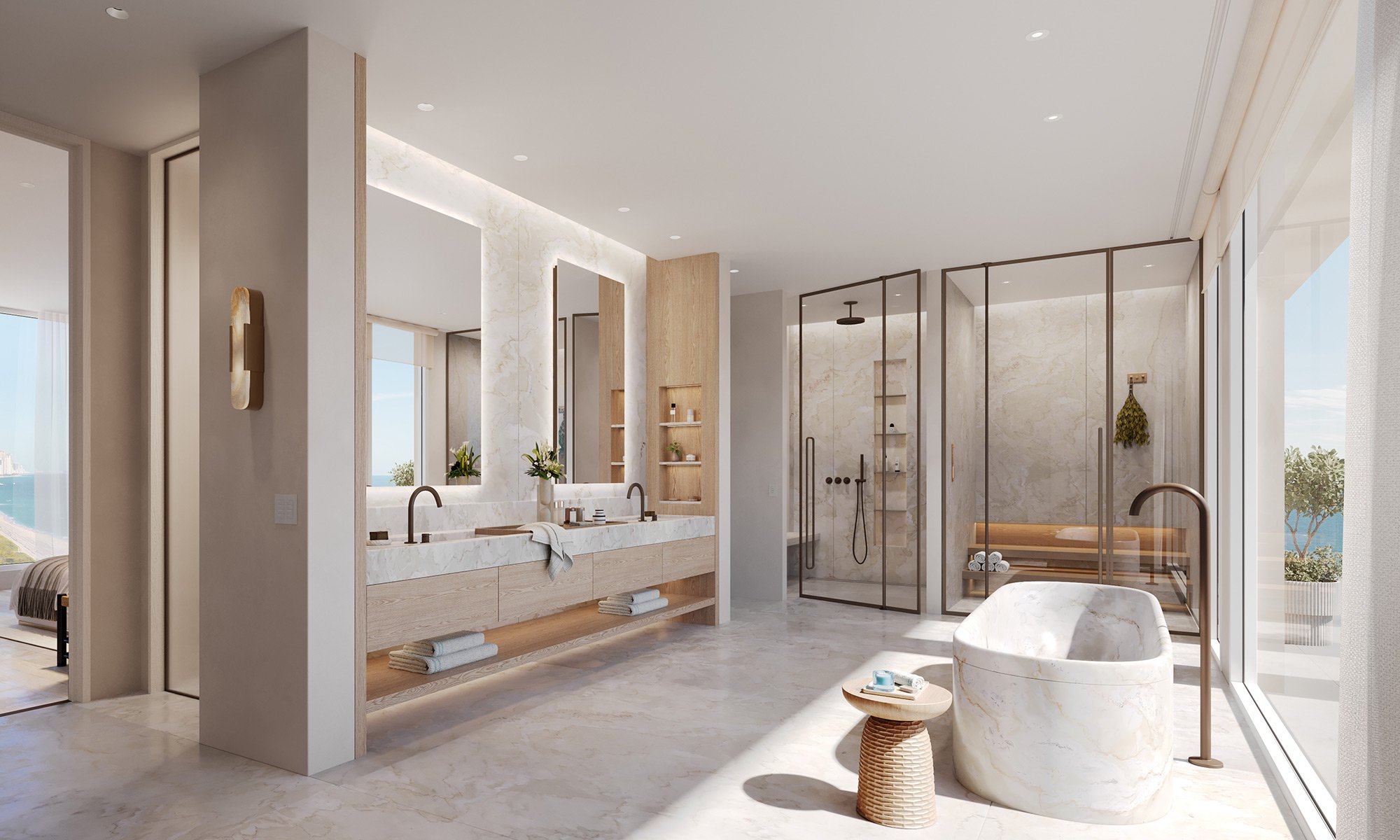Ketra D2 Full Spectrum LED Downlights in a residential bathroom application