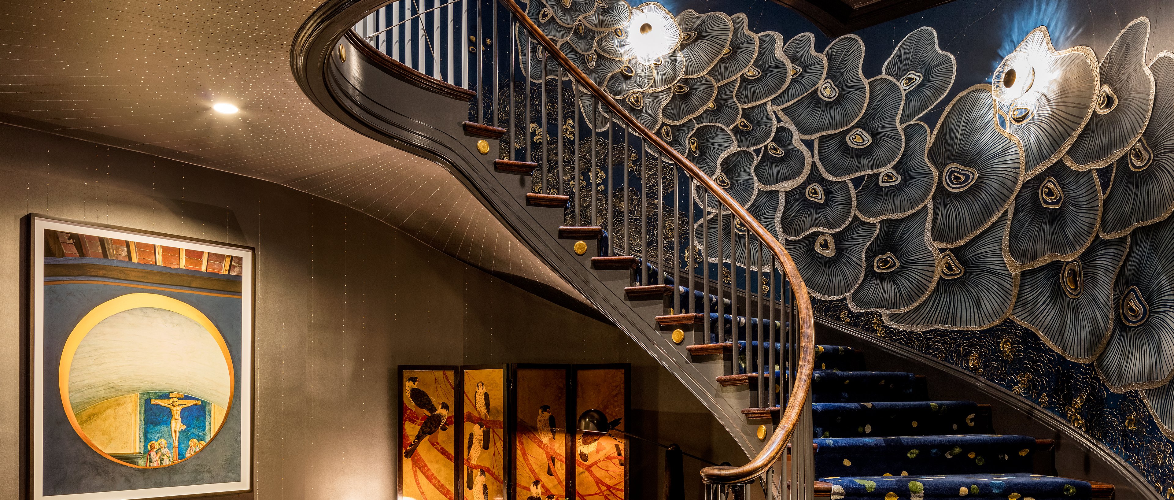 Richard Rabel's design for a stair well in the Kips Bay Decorator Show House 