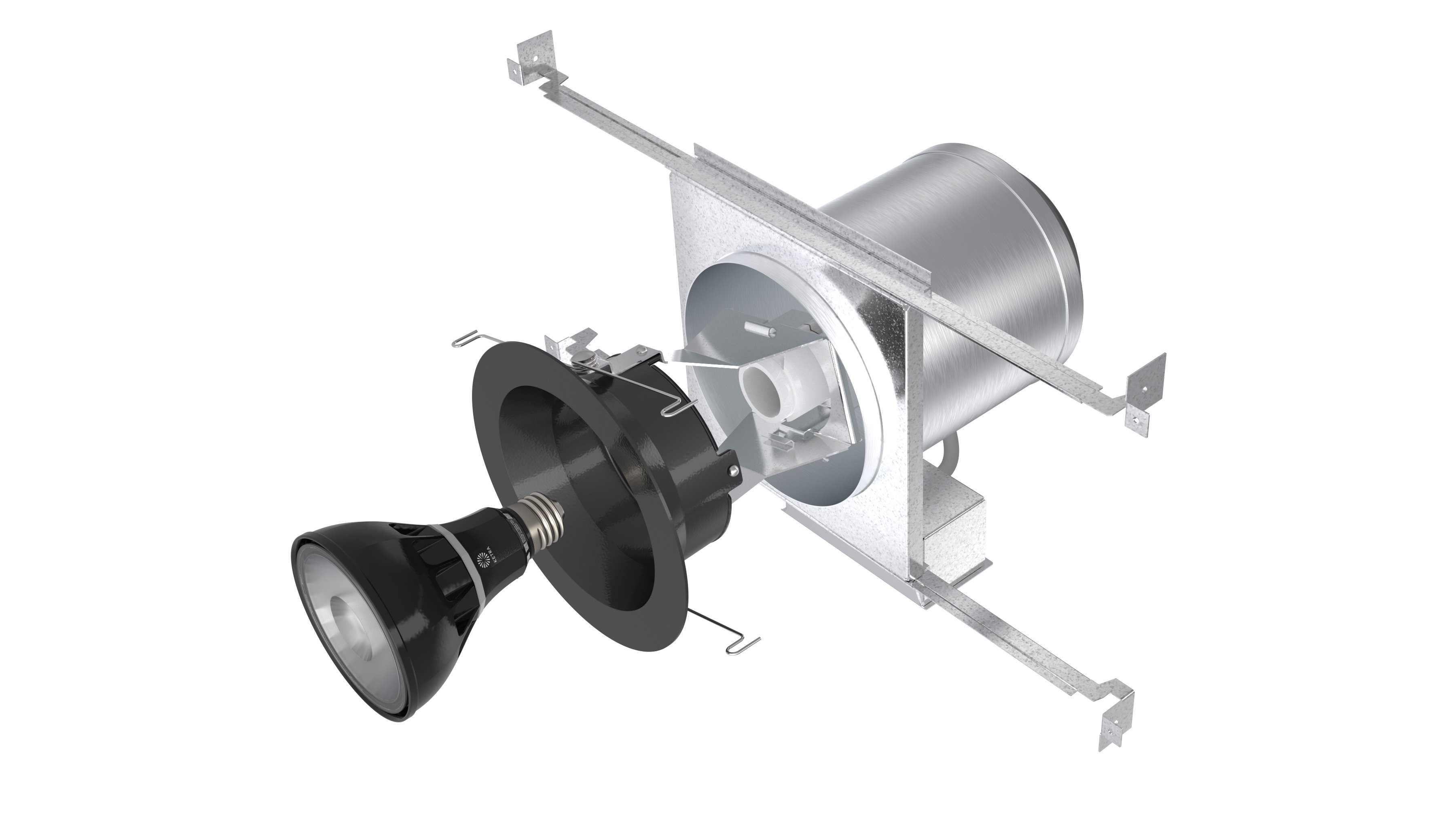 S30 Halo Downlight_Exploded_Black